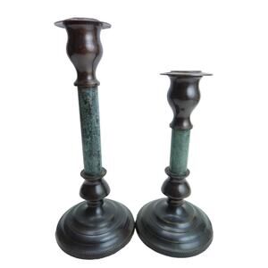 Vintage Pair Of Brass Candlestick Holders